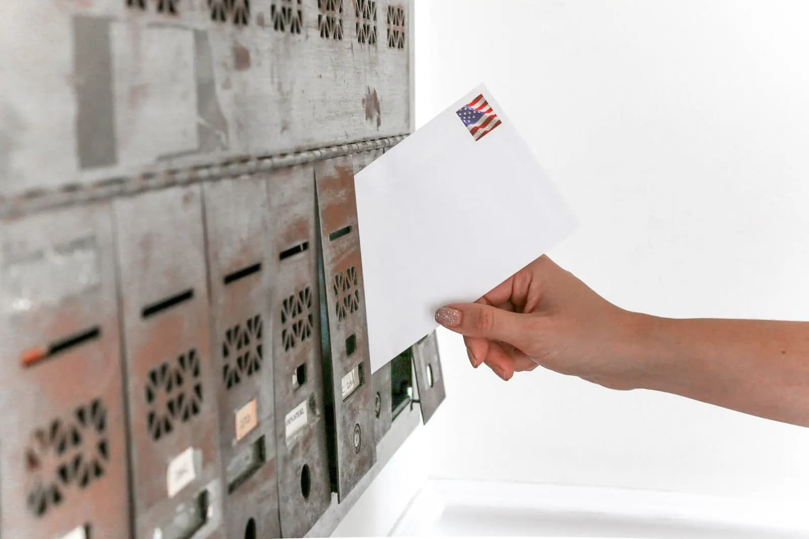 A row of letterboxes